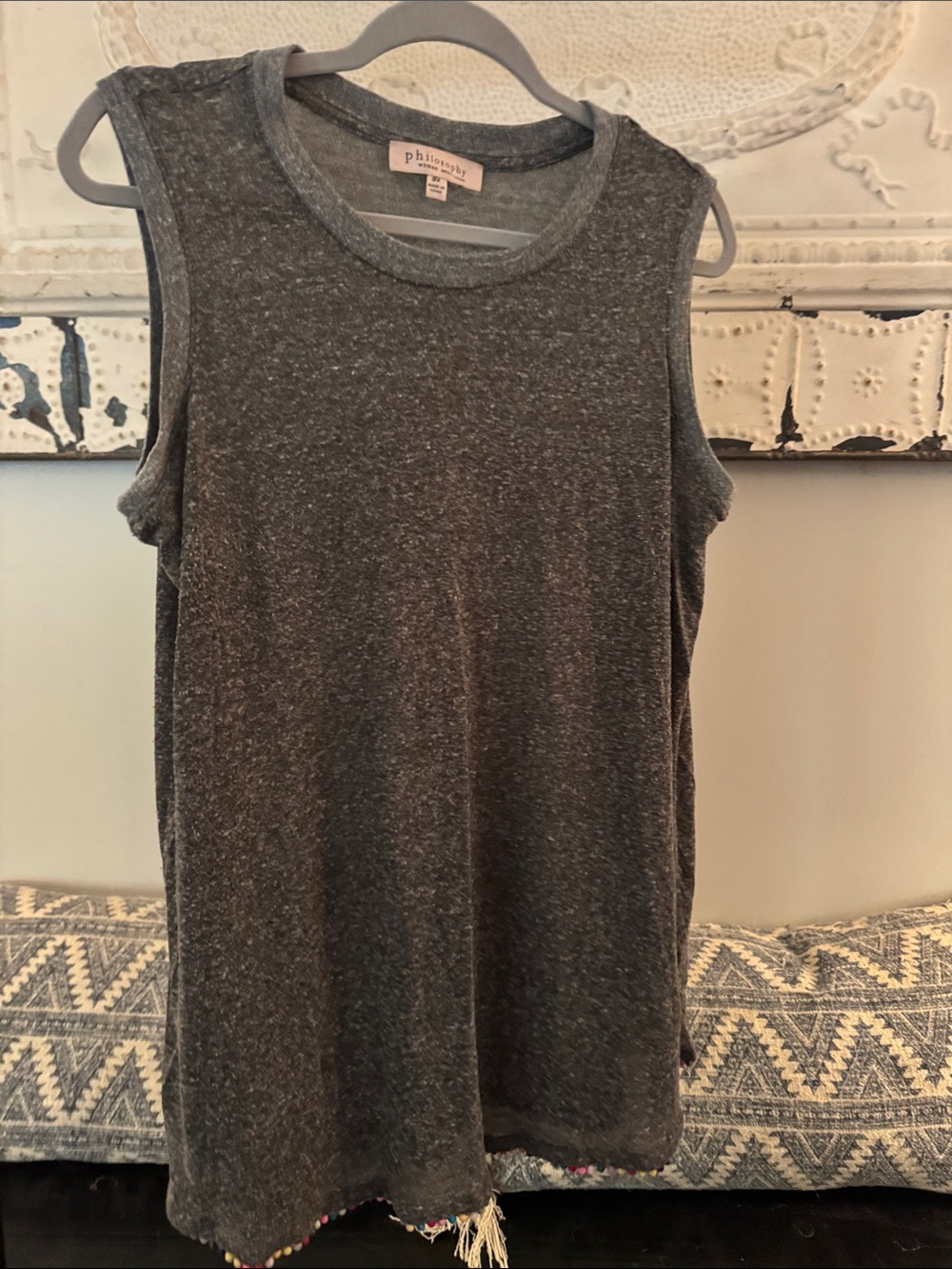 Philosophy Charcoal Heather Sleeveless Crewneck Tank